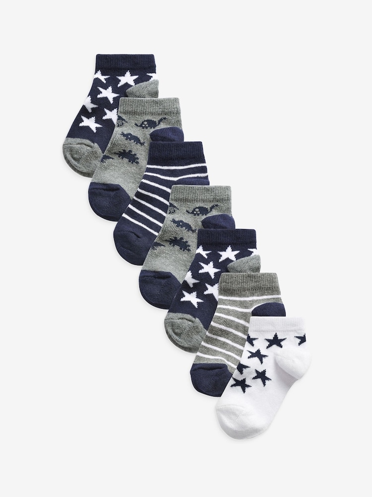 Blue Rich Trainers Socks 7 Pack - Image 1 of 1