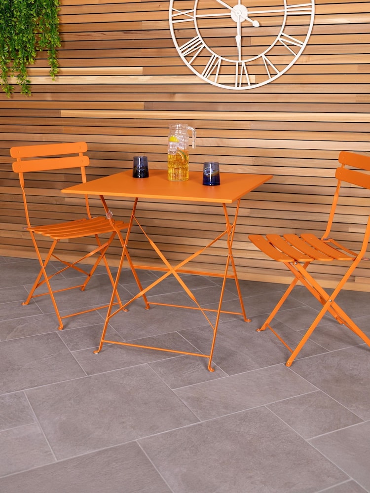 Charles Bentley Orange Garden 2 Seater Bisto Set - Image 1 of 6