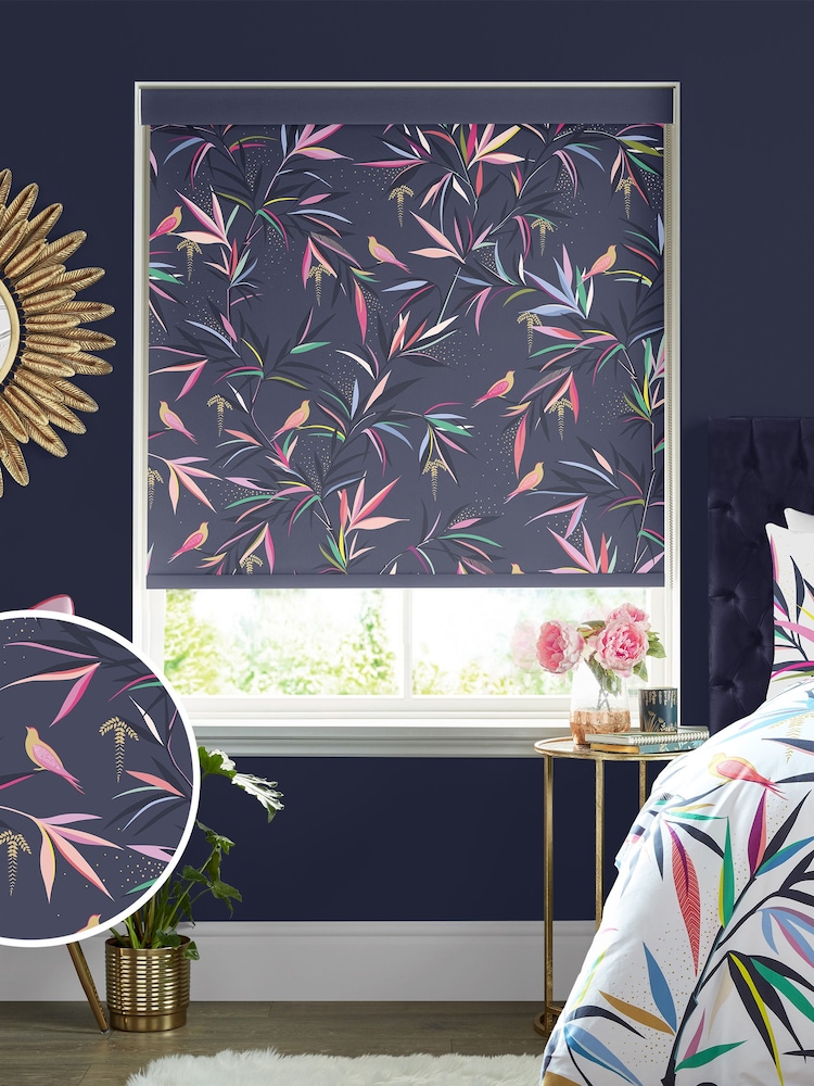Sara Miller Smokey Blue Made to Measure Roller Blinds - Image 1 of 6