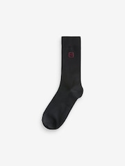 Multi Logo 10 Pack Embroidered Lasting Fresh Black Socks - Image 12 of 13
