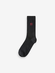 Multi Logo 10 Pack Embroidered Lasting Fresh Black Socks - Image 4 of 13