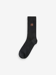 Multi Logo 10 Pack Embroidered Lasting Fresh Black Socks - Image 6 of 13