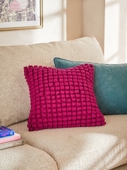 Fuchsia Pink 43 x 43cm Global Bobble Cushion - Image 1 of 7