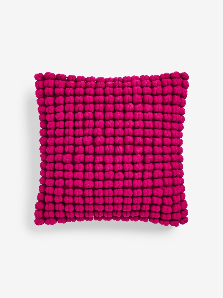 Fuchsia Pink 43 x 43cm Global Bobble Cushion - Image 6 of 7