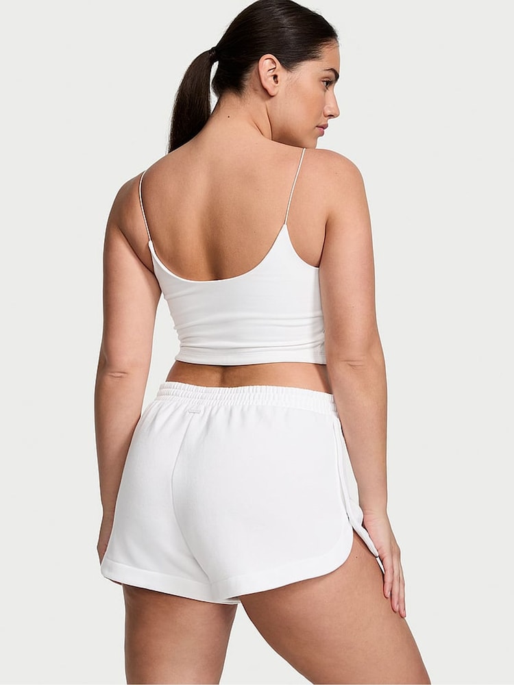 Victoria's Secret White Fleece Popper Shorts - Image 2 of 3