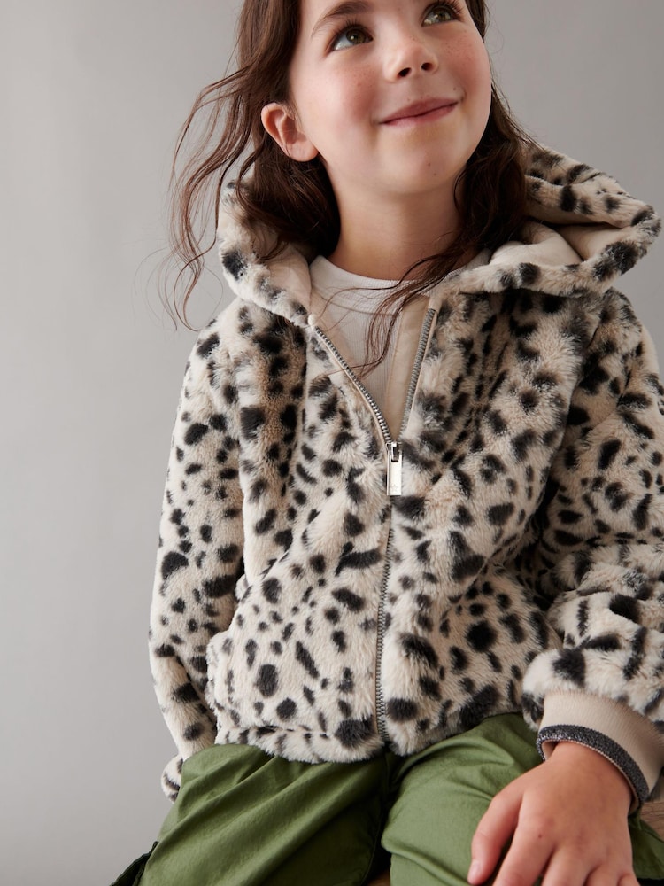 Mint Velvet Animal Print Faux Fur Jacket - Image 2 of 7