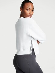 Victoria's Secret White Fleece Popper Crewneck Sweatshirt - Image 2 of 3