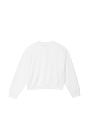 Victoria's Secret White Fleece Popper Crewneck Sweatshirt - Image 3 of 3