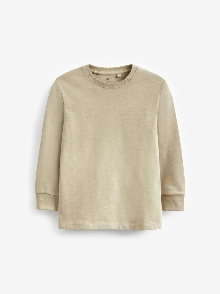 Stone Long Sleeve Cosy T-Shirt (3-16yrs) - Image 1 of 3