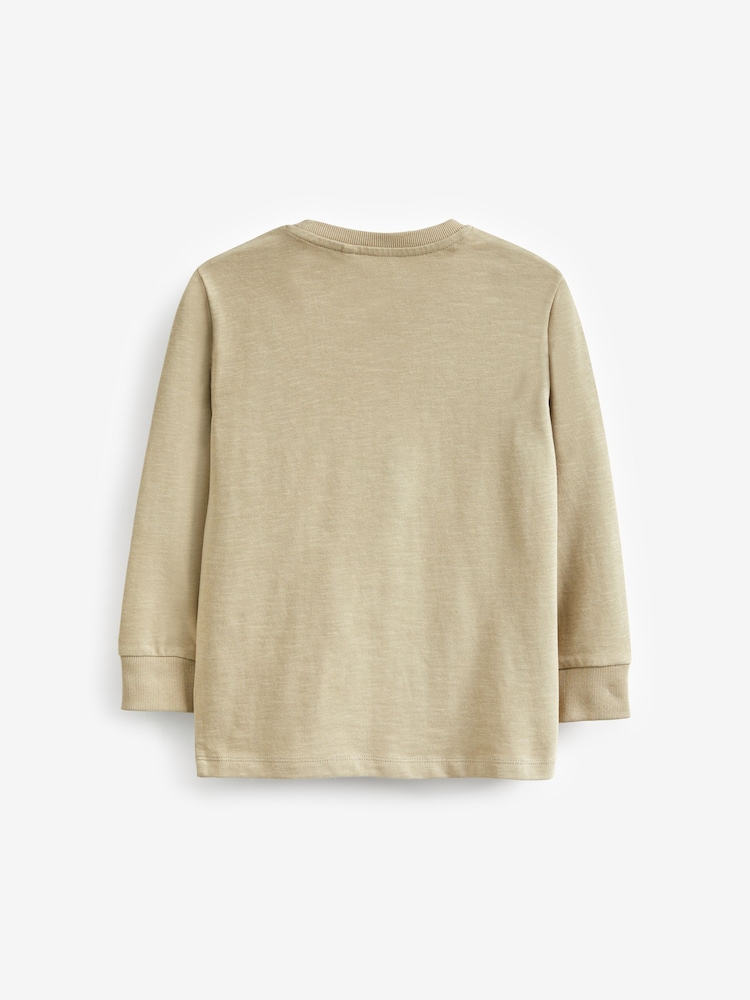 Stone Long Sleeve Cosy T-Shirt (3-16yrs) - Image 2 of 3