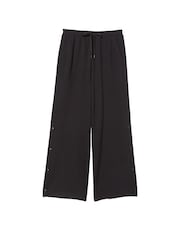Victoria's Secret Pure Black Fleece Popper Wide Leg Jogger - Image 3 of 3