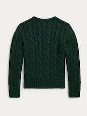 Polo Ralph Lauren Green Cable Knit Cardigan - Image 3 of 3