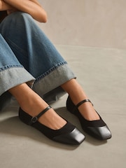 Black Standard/Wide Fit Forever Comfort® Square Toe Mary Jane Shoes - Image 1 of 8