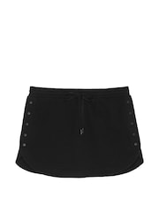 Victoria's Secret Pure Black Fleece Popper Skirt - Image 1 of 1