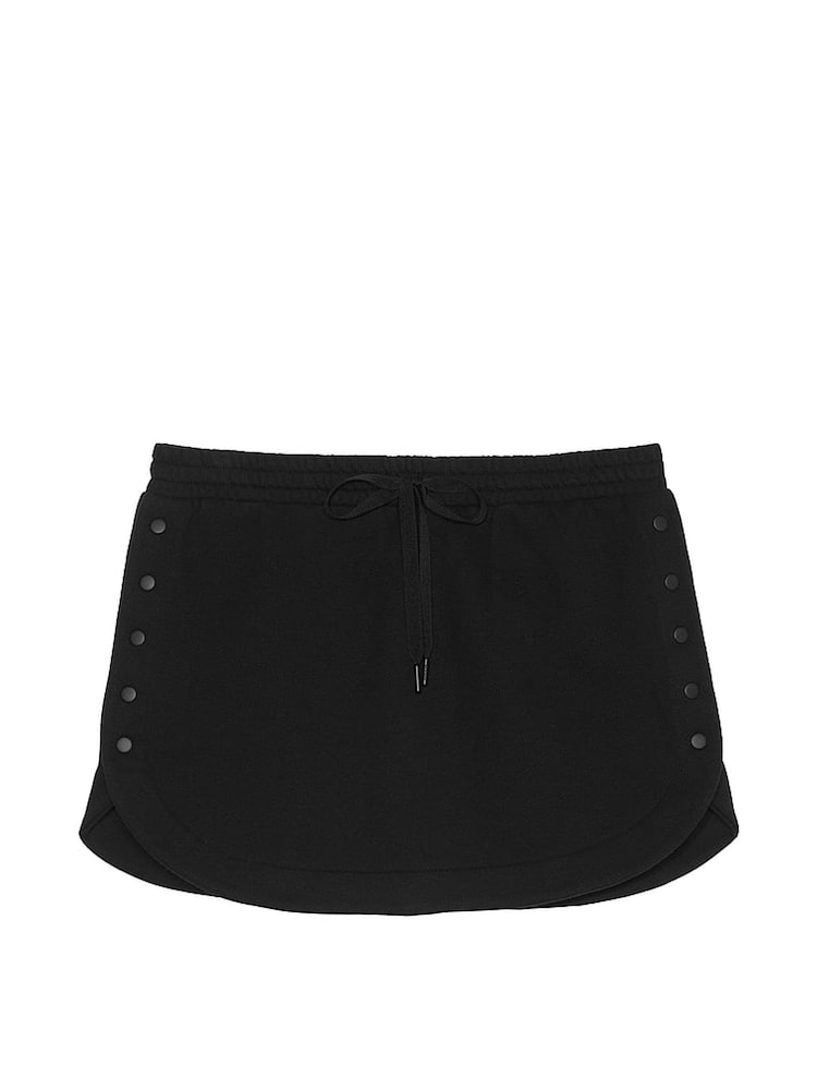 Victoria's Secret Pure Black Fleece Popper Skirt - Image 1 of 1