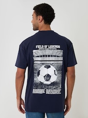 Threadbare Blue Oversized Field of Legends Cotton T-Shirt - Image 2 of 4