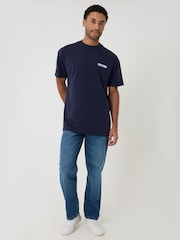 Threadbare Blue Oversized Field of Legends Cotton T-Shirt - Image 3 of 4