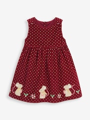 JoJo Maman Bébé Berry Pink Mouse Girls' Appliqué Cord Dress - Image 1 of 2
