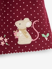 JoJo Maman Bébé Berry Pink Mouse Girls' Appliqué Cord Dress - Image 2 of 2