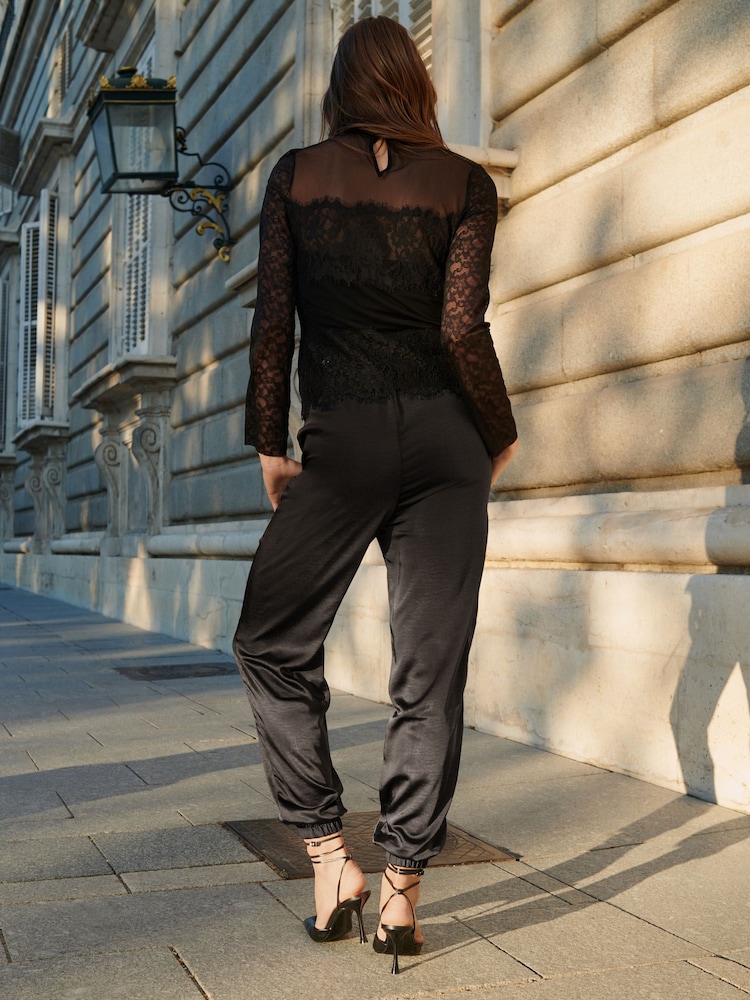 Black Satin Joggers - Image 3 of 6