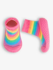 JoJo Maman Bébé Rainbow Indoor Outdoor Slipper Socks - Image 3 of 4