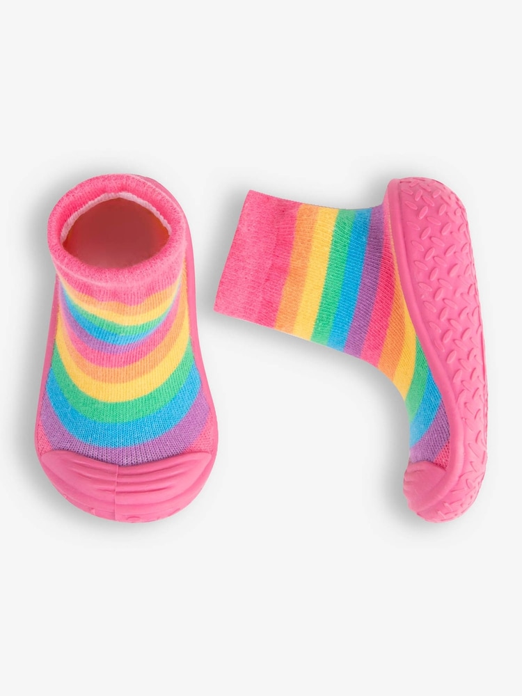 JoJo Maman Bébé Rainbow Indoor Outdoor Slipper Socks - Image 3 of 4