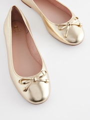 Gold Forever Comfort® Round Toe Leather Ballerina Shoes - Image 3 of 5