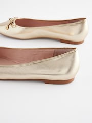 Gold Forever Comfort® Round Toe Leather Ballerina Shoes - Image 4 of 5