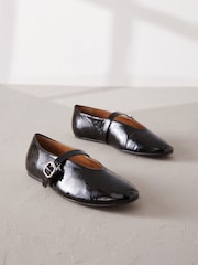 Black Standard/Wide Fit Signature Leather Mary Jane Shoes - Image 1 of 6