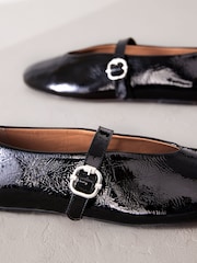 Black Standard/Wide Fit Signature Leather Mary Jane Shoes - Image 3 of 6