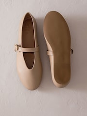 Taupe Signature Leather Mary Jane Shoes - Image 3 of 5