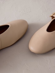 Taupe Signature Leather Mary Jane Shoes - Image 5 of 5