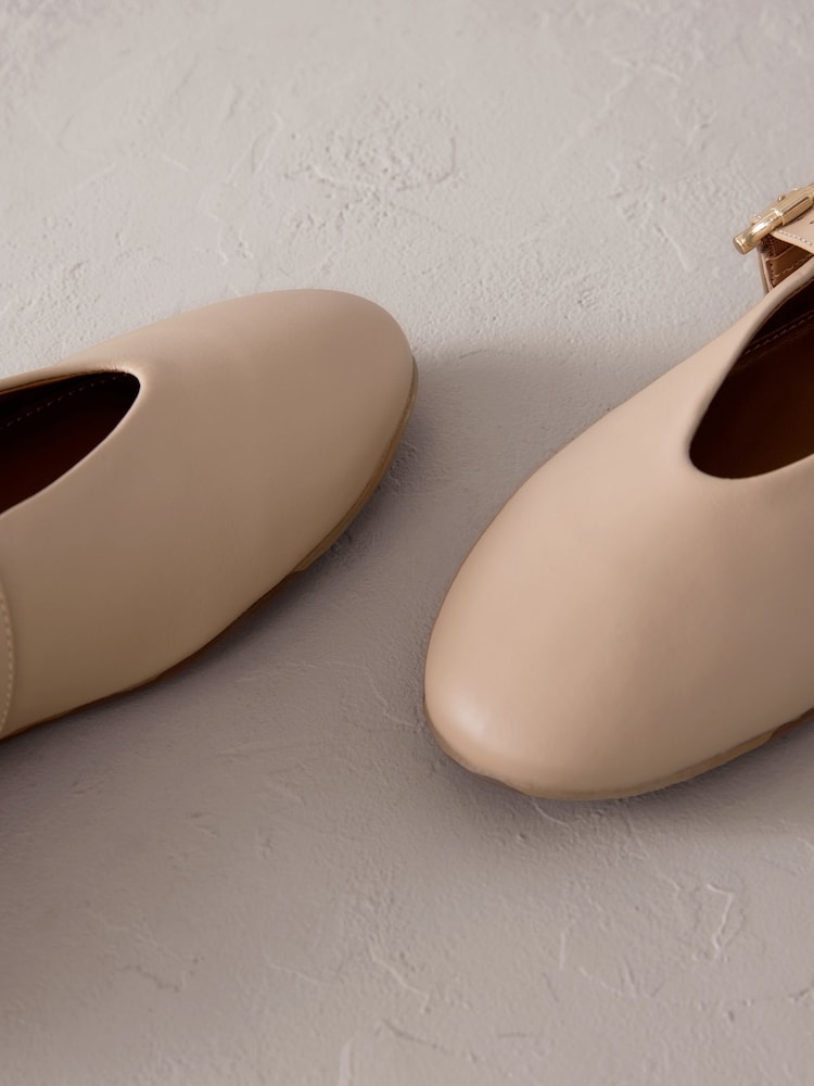 Taupe Signature Leather Mary Jane Shoes - Image 5 of 5