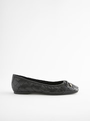 Black Forever Comfort® Leather Weave Ballerinas - Image 4 of 7