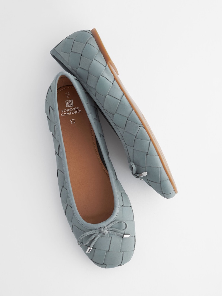 Blue Forever Comfort® Leather Weave Ballerinas - Image 5 of 6