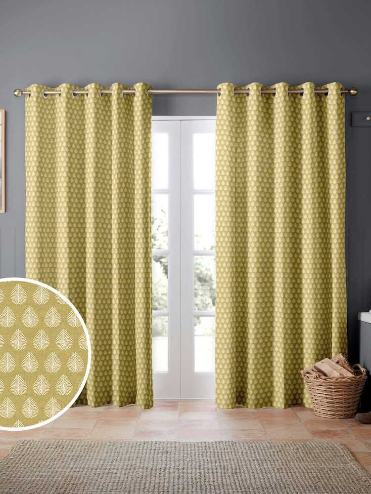 Emily Bond Pollen Yellow Jaipur Made to Measure Curtains - Image 1 of 6