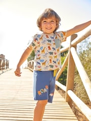 JoJo Maman Bébé Natural Safari Print Pocket T-Shirt - Image 3 of 4