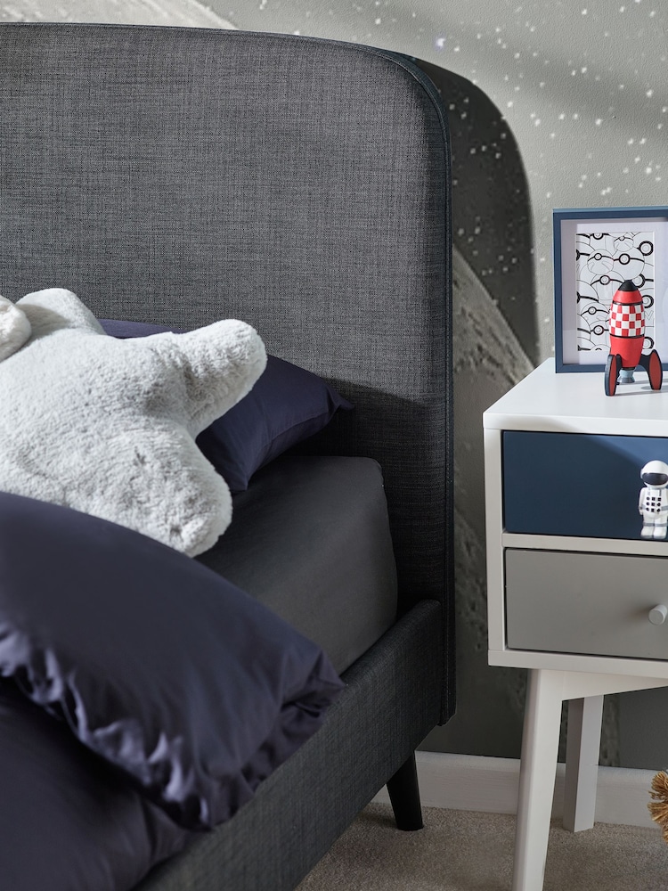 Simple Contemporary Charcoal Grey Kids Matson Standard Upholstered Bed - Image 2 of 8