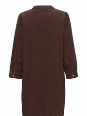Kaffe Lina Long Sleeve Corduroy Brown Dress - Image 6 of 6