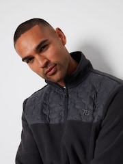 Серый - Threadbare Quarter Zip Quilted Fleece джемпер - Image 4 of 4