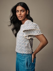 Haulton/Paisley - Laura Ashley Shell-Top aus Leinenmix - Bild 1 von 4