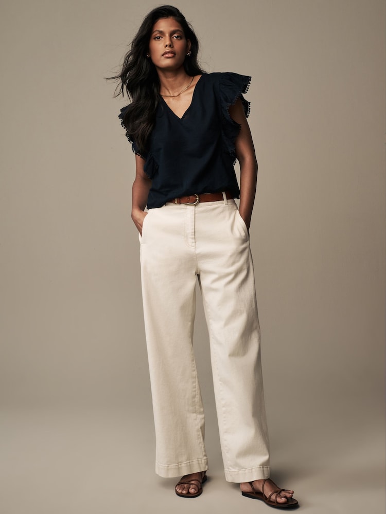Laura Ashley Ecru White Wide Leg Jeans - Image 2 of 6