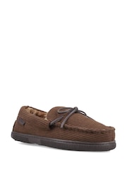 Hush Puppies Brown Ace Cord Slippers - Image 2 of 3