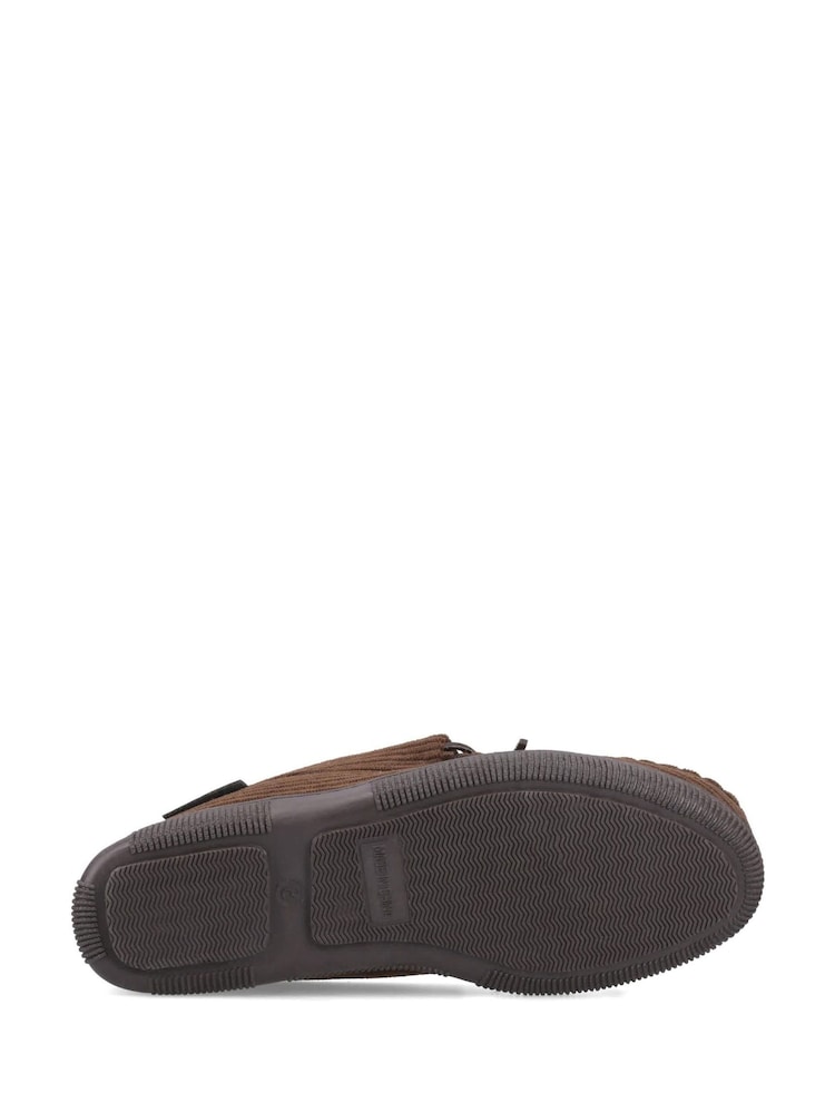 Hush Puppies Brown Ace Cord Slippers - Image 3 of 3