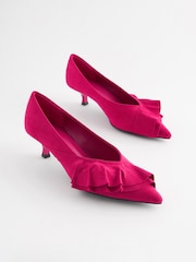 Pink Forever Comfort® Ruffle Kitten Heel Court Shoes - Image 6 of 9
