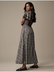 Schwarz/Morston geblümt - Laura Ashley Rückenfreies Maxikleid - Bild 1 von 6