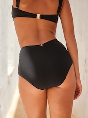 Black High Waist Twist Bikini Bottoms - Image 5 of 6