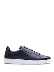 Base London Blue Zammo Lace Up Leather Trainers - Image 1 of 4