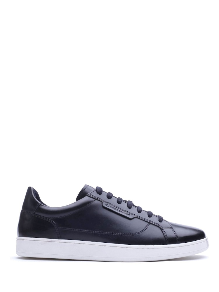 Base London Blue Zammo Lace Up Leather Trainers - Image 1 of 4 Base London Blue Zammo Lace Up Leather Trainers - Image 1 of 4