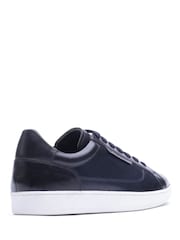 Base London Blue Zammo Lace Up Leather Trainers - Image 2 of 4